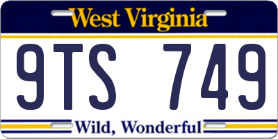 WV license plate 9TS749