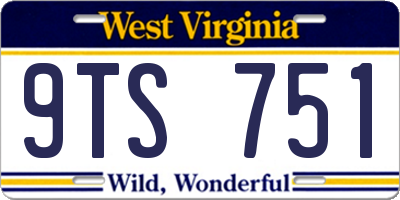 WV license plate 9TS751