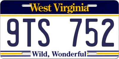 WV license plate 9TS752