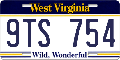 WV license plate 9TS754