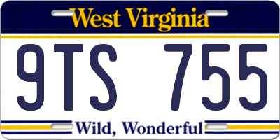 WV license plate 9TS755