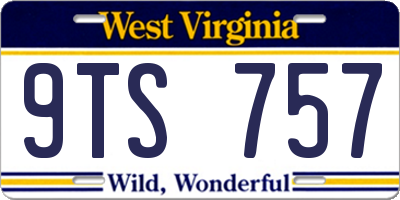 WV license plate 9TS757