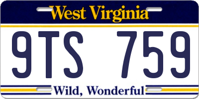 WV license plate 9TS759