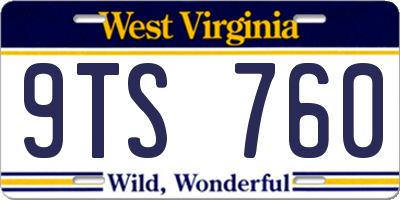 WV license plate 9TS760