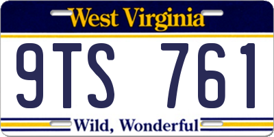 WV license plate 9TS761