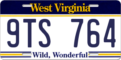 WV license plate 9TS764