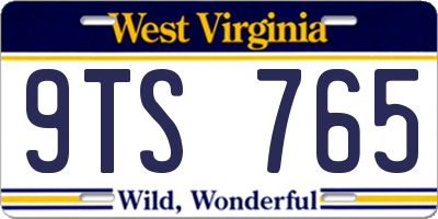 WV license plate 9TS765