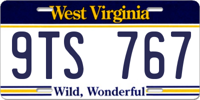 WV license plate 9TS767