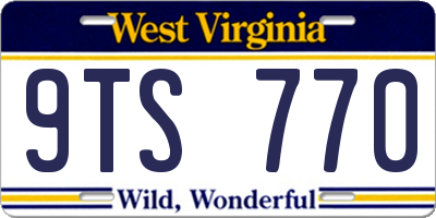 WV license plate 9TS770