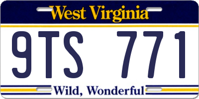 WV license plate 9TS771