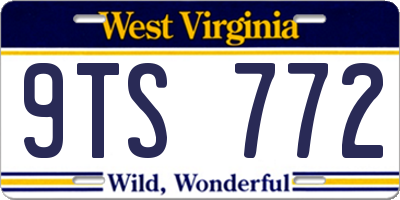 WV license plate 9TS772