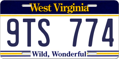 WV license plate 9TS774