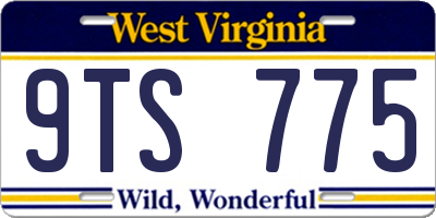 WV license plate 9TS775