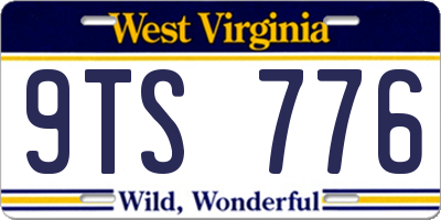 WV license plate 9TS776