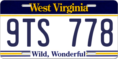 WV license plate 9TS778