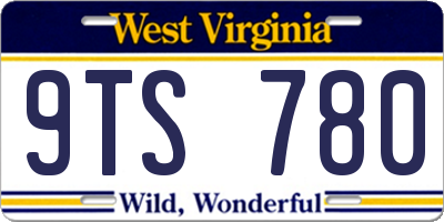 WV license plate 9TS780