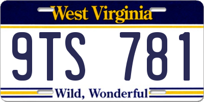 WV license plate 9TS781