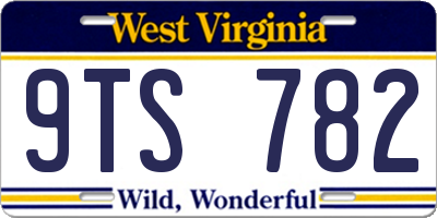 WV license plate 9TS782