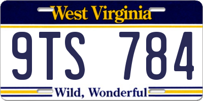 WV license plate 9TS784