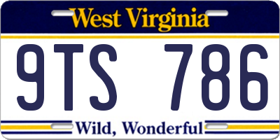WV license plate 9TS786