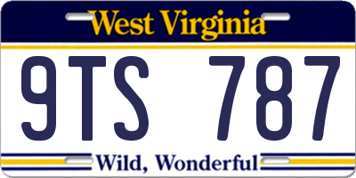 WV license plate 9TS787
