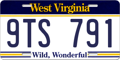 WV license plate 9TS791