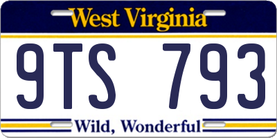 WV license plate 9TS793