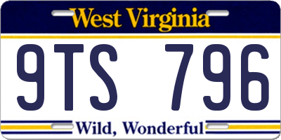 WV license plate 9TS796