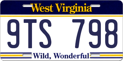 WV license plate 9TS798