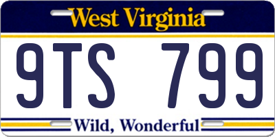 WV license plate 9TS799