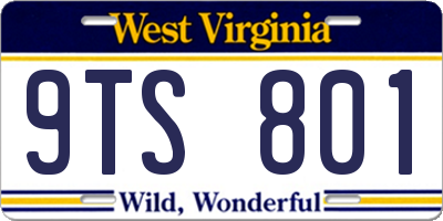 WV license plate 9TS801