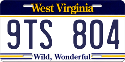 WV license plate 9TS804