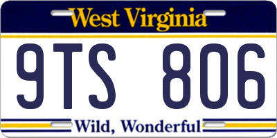 WV license plate 9TS806