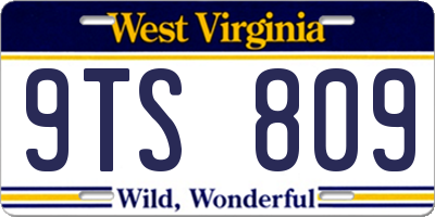 WV license plate 9TS809