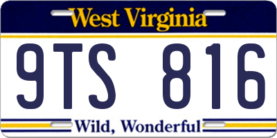 WV license plate 9TS816