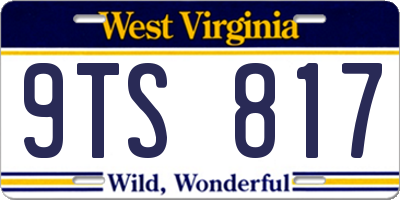 WV license plate 9TS817