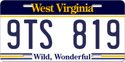 WV license plate 9TS819
