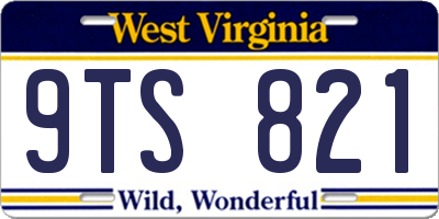 WV license plate 9TS821