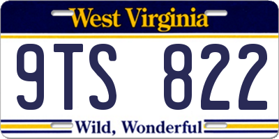 WV license plate 9TS822