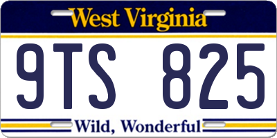 WV license plate 9TS825