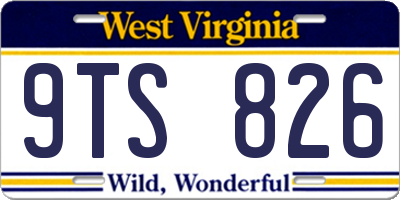 WV license plate 9TS826