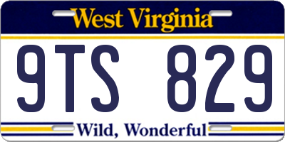 WV license plate 9TS829