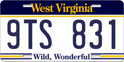 WV license plate 9TS831