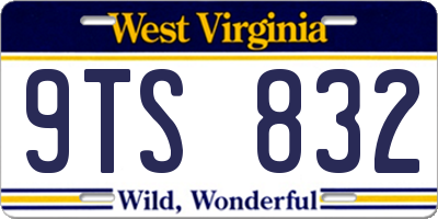WV license plate 9TS832