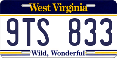 WV license plate 9TS833