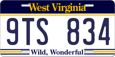 WV license plate 9TS834