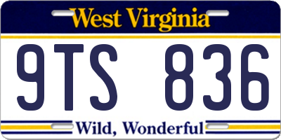 WV license plate 9TS836