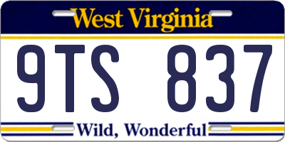 WV license plate 9TS837