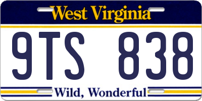 WV license plate 9TS838