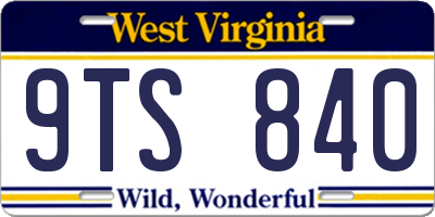 WV license plate 9TS840